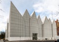 New and abstract white geometric shaped Szczecin Philharmonic Concert Hall in Poland.